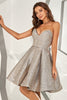 Load image into Gallery viewer, Silver Grey Sweetheart Short Graduation Dress