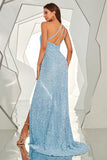 Sequined One Shoulder Mermaid Prom Dress