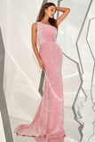 One Shoulder Sequined Mermaid Prom Dress