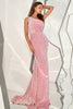 Load image into Gallery viewer, Sequined One Shoulder Mermaid Prom Dress