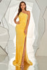 Load image into Gallery viewer, Sequined One Shoulder Mermaid Prom Dress