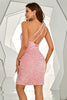 Load image into Gallery viewer, Pink One Shoulder Sequined Tight Graduation Dress