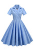 Load image into Gallery viewer, Stripes Vintage 1950s Dress with Short Sleeves