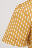 Stripes Short Sleeves 1950s Swing Dress