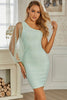 Load image into Gallery viewer, One Shoulder Light Green Bodycon Graduation Dress