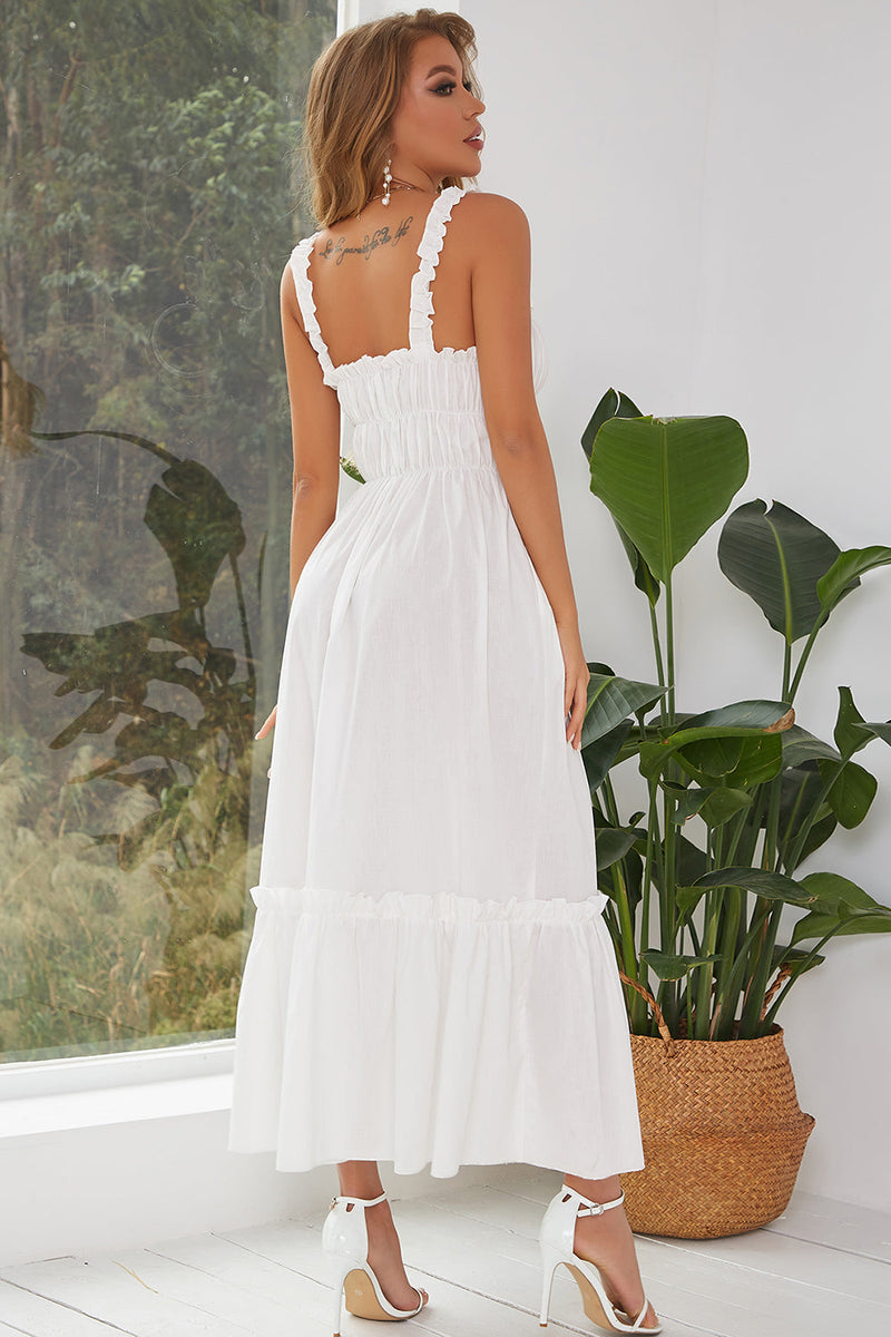 Load image into Gallery viewer, White Summer Boho Wedding Party Dress