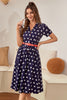 Load image into Gallery viewer, Navy Star Printed 1950s Vintage Dress with Short Sleeves