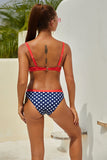 Red and Polka Dots Two Pieces Swimsuit