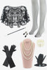 Load image into Gallery viewer, Black Sequins 1920s Flapper Plus Size Dress with 20s Accessories Set