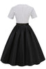 Load image into Gallery viewer, Black and White Polka Dots Vintage 1950s Dress