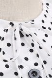 Black and White Polka Dots Vintage 1950s Dress