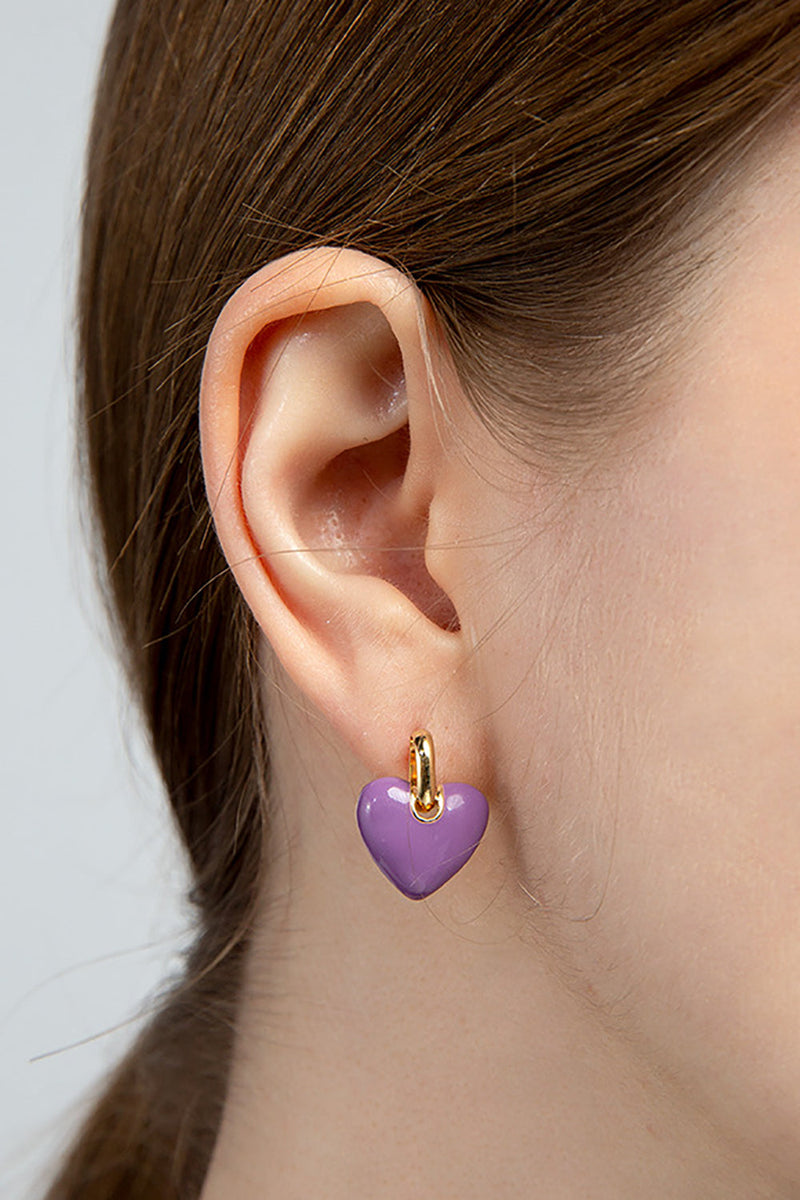 Load image into Gallery viewer, Purple Love Temperament Earrings