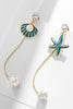 Load image into Gallery viewer, Blue Pearl Starfish Tassel Long Stud Earrings