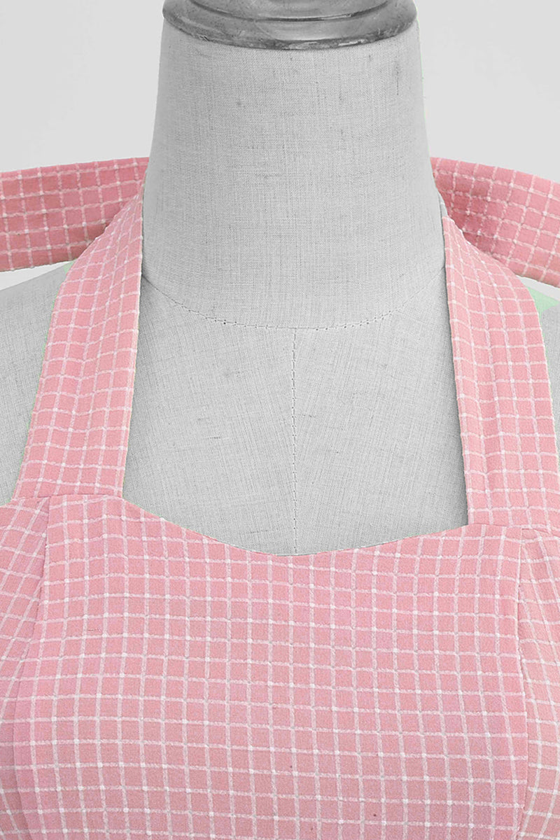 Load image into Gallery viewer, Halter Plaid 1950s Swing Dress