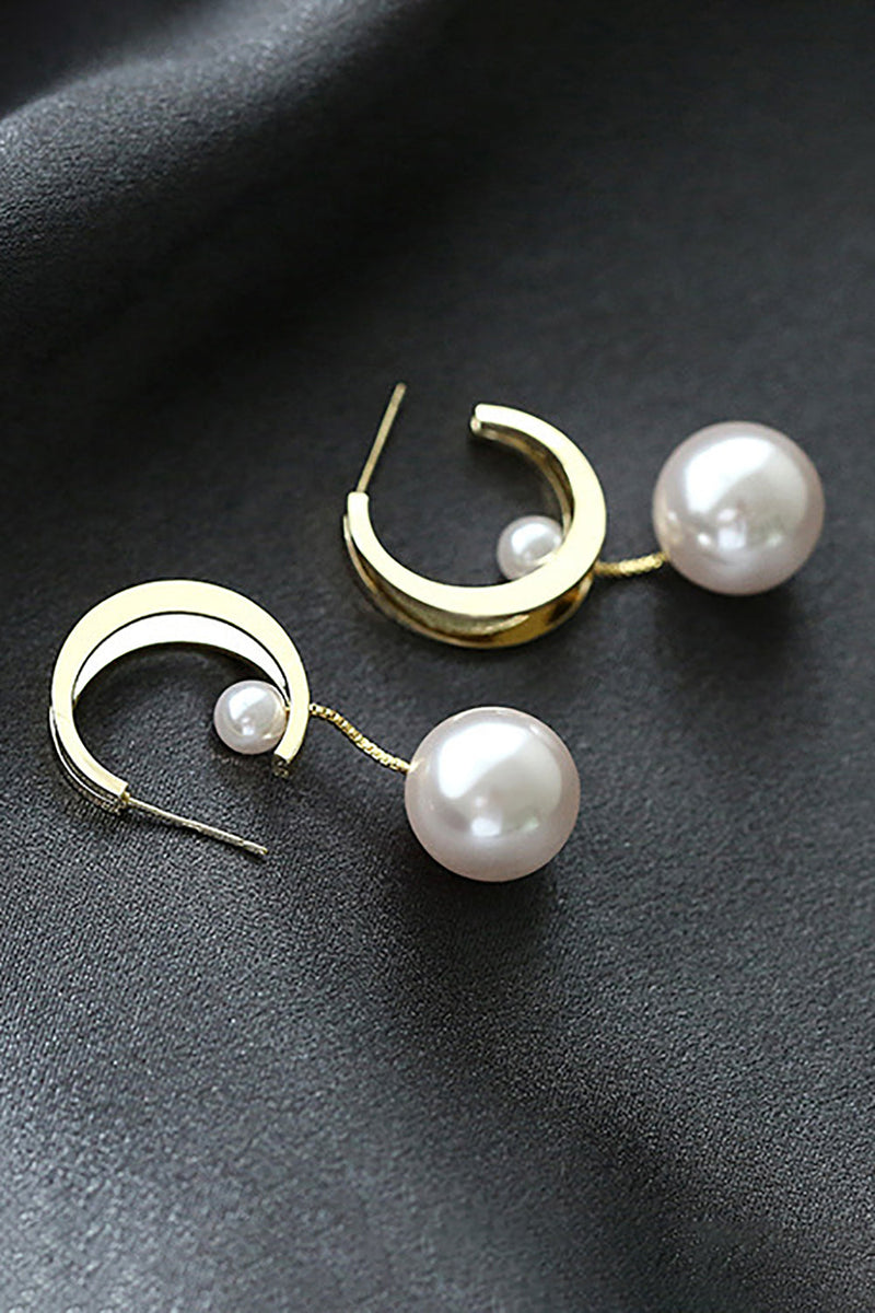 Load image into Gallery viewer, Statement Delicate Pearl Sliding Stud Earrings