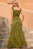 Army Green Summer Lace Maxi Dress