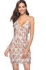Load image into Gallery viewer, Champagne Fringe Sequined Spaghetti Straps Cocktail Dress