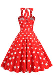 Retro Style Halter Navy Vintage Dress