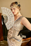 Ivory 1920s Hollow Lace Fan with Fringes