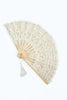 Load image into Gallery viewer, Ivory 1920s Hollow Lace Fan with Fringes
