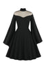 Load image into Gallery viewer, Vintage Black Halloween Dress with Long Sleeves