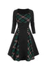 Load image into Gallery viewer, Check Printed Waist-Up Halloween Retro Dress