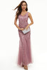 Load image into Gallery viewer, Leaves Sequins Tulle Long Formal Dress