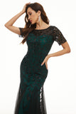 Leaves Sequins Mother Of The Bride Dress with Short Sleeves