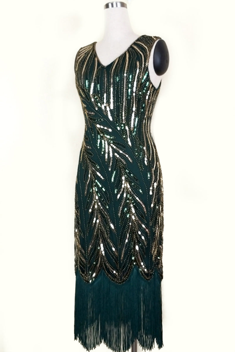Load image into Gallery viewer, Sequin Great Gatsby Dress with Fringes