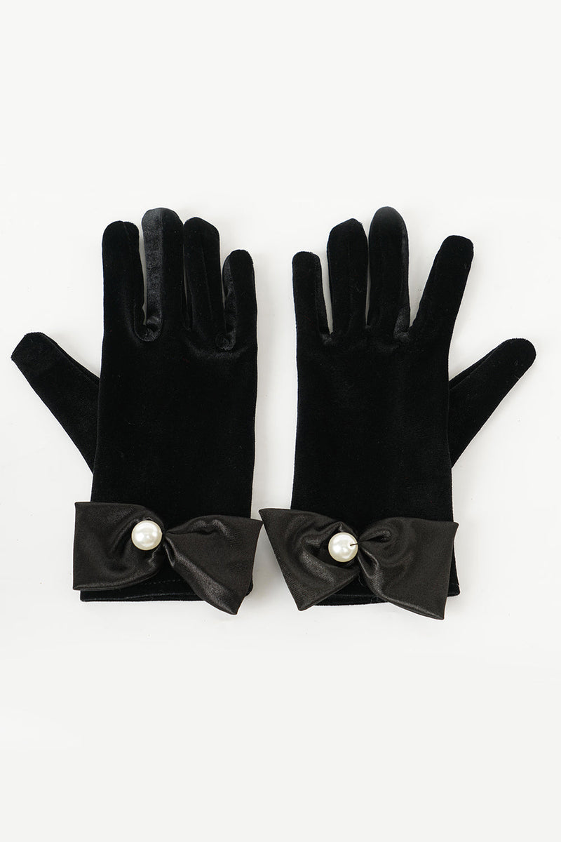 Load image into Gallery viewer, Black Velvet Gloves