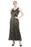 Sequin V-neck Midi 1920s Flapper Dress