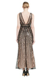 Sequin V-neck Midi 1920s Flapper Dress