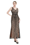 Sequin V-neck Midi 1920s Flapper Dress