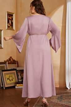 Plus Size Grey Pink Mother of the Bride Dress