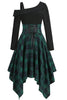 Load image into Gallery viewer, Green Plaid Halloween Vintage Dress