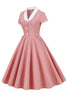 Load image into Gallery viewer, A Line V Neck Blush Vintage Dress with Button