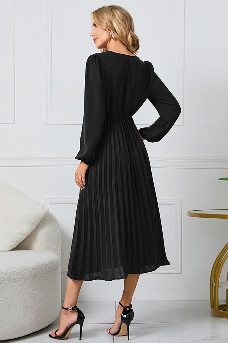 Load image into Gallery viewer, Long Sleeves Green Casual Dress with Ruffles
