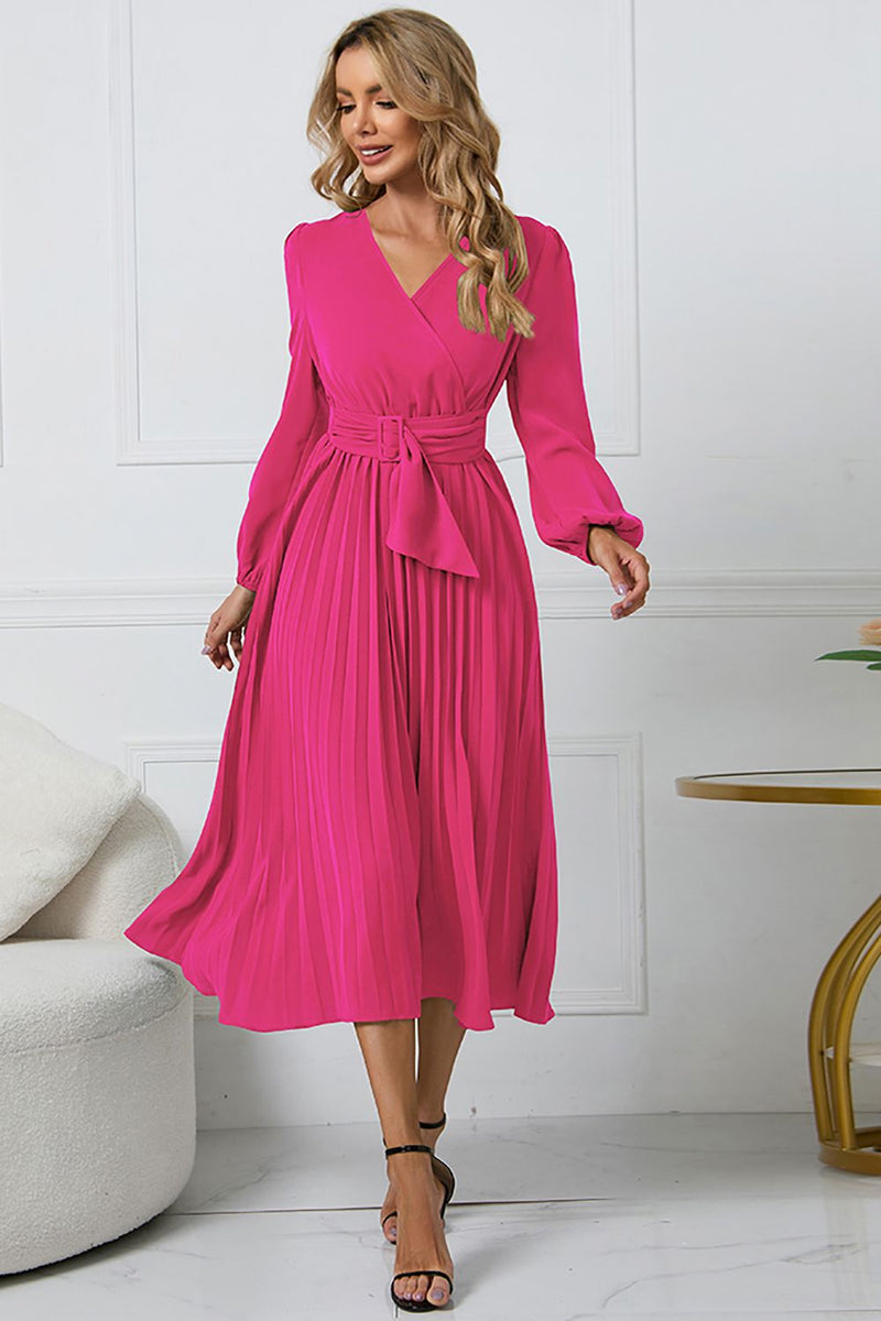 Load image into Gallery viewer, Long Sleeves Green Casual Dress with Ruffles
