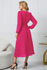 Load image into Gallery viewer, Long Sleeves Green Casual Dress with Ruffles