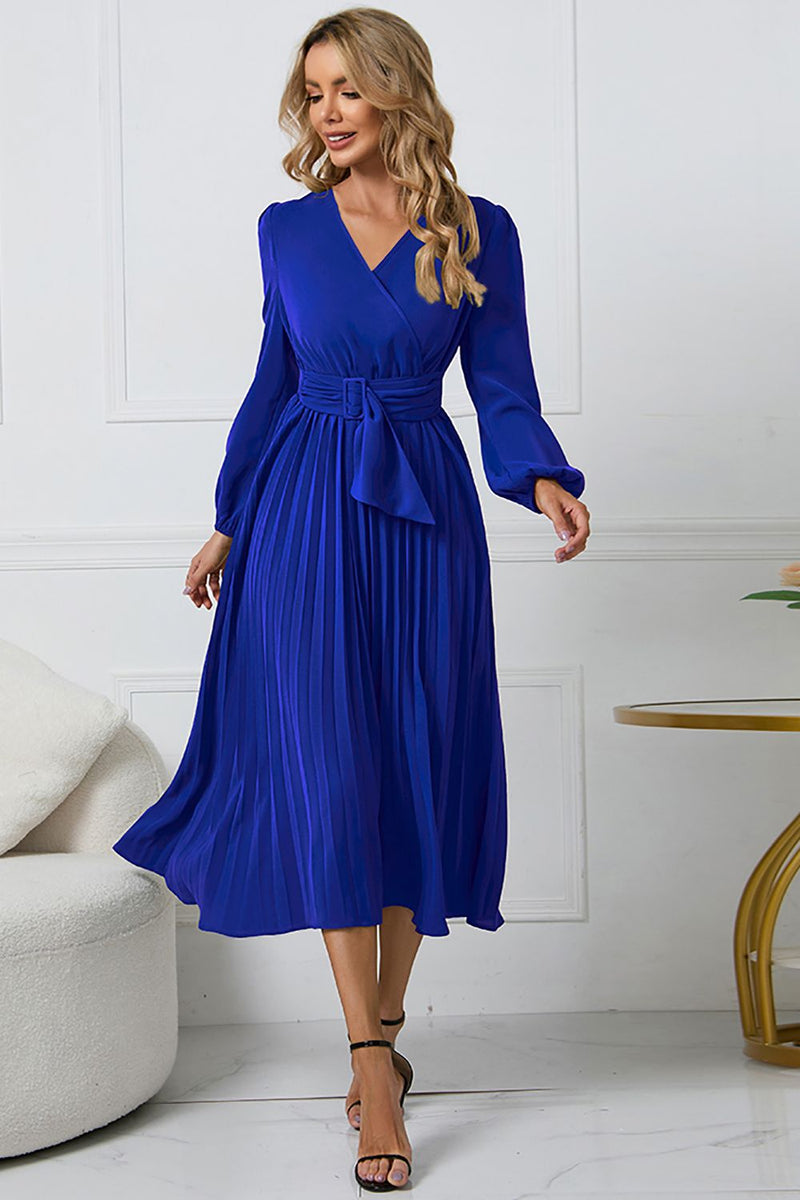 Load image into Gallery viewer, Long Sleeves Green Casual Dress with Ruffles
