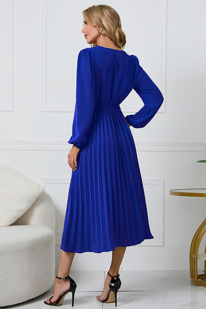 Load image into Gallery viewer, Long Sleeves Green Casual Dress with Ruffles