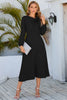 Load image into Gallery viewer, Long Sleeves Casual Dress with Bow