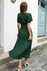Load image into Gallery viewer, Black V-Neck Batwing Sleeves Casual Dress With Sash