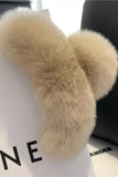 Ivory Leopard Plush Hair Clip