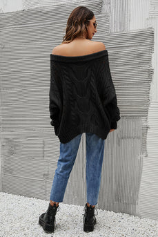 Off the Shoulder Loose Knitted Sweater