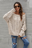 Off the Shoulder Loose Knitted Sweater