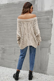 Off the Shoulder Loose Knitted Sweater