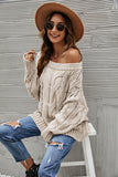 Off the Shoulder Loose Knitted Sweater