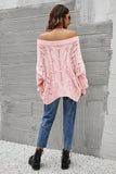 Off the Shoulder Loose Knitted Sweater