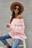 Off the Shoulder Loose Knitted Sweater